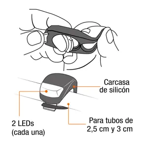 27050 / LIBI-2P Juego de linterna trasera y delantera para bicicleta, Pretul