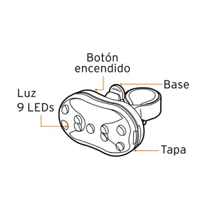 Linterna trasera para bicicleta 9 LEDs con 2 pilas AAA