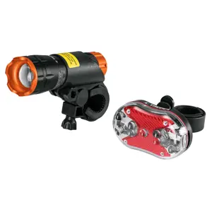 16798 / LIBI-K2 Juego de linterna delantera y trasera para bicicleta, Truper