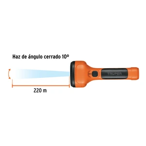 Linterna plástica 1 LED 200 lm recargable, Truper