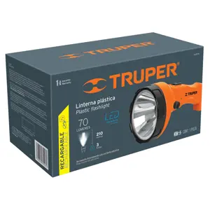 Linterna plástica 1 LED 150 lm recargable, Truper