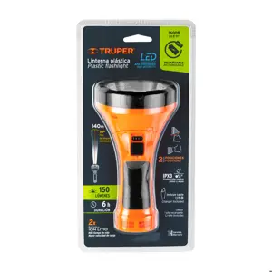 16005 / LILE-9T Linterna plástica 1 LED 150 lm recargable, Truper
