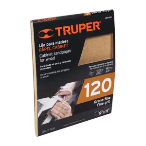 Lija para madera papel cabinet, grano 120, Truper