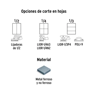 Lija de esmeril negra grano 50 de óxido de aluminio, Truper