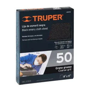 Lija de esmeril negra grano 50 de óxido de aluminio, Truper