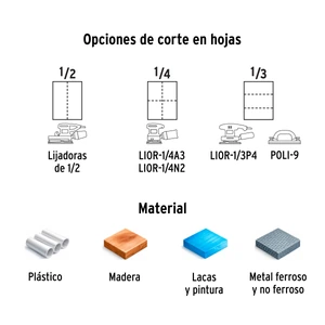 Lija de esmeril roja grano 36 de óxido de aluminio, Truper