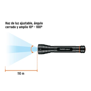 Expert Linterna de aluminio LED Cree 235 lm con 2 pilas AA, Truper