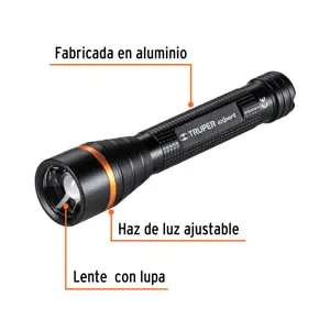 18800 / LINA-2AAN Expert Linterna de aluminio LED Cree 235 lm con 2 pilas AA, Truper