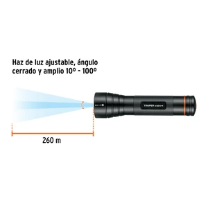Expert Linterna de aluminio LED Cree 500 lm con 2 pilas D, Truper