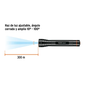 Expert Linterna de aluminio LED Cree 850 lm con 3 pilas D, Truper