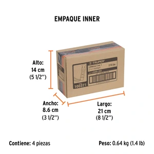 Truper Linterna de 1 LED 270 lm con luz de emergencia, recargable