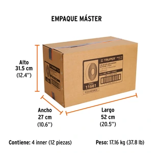 Truper Rollo de 45 m de lija para plomero grano 100 ancho 1-1/2