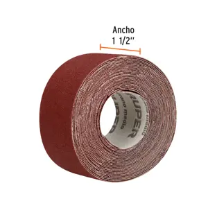 Truper Rollo de 5 m de lija para plomero grano 100 ancho 1-1/2