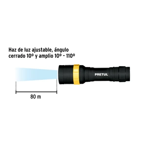 Linterna plástica 1 LED 40 lm de 1 pila AA, Pretul