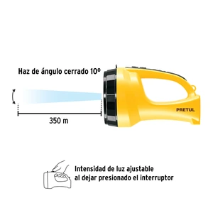 Linterna reflectora LED 260 lm, recargable, PRETUL