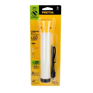 26070 / LIRE-200P Linterna recargable con lámpara de emergencia,280 lm, Pretul