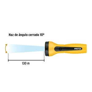 Linterna plástica de LED, 60 lm, recargable a granel, PRETUL