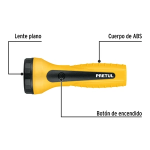 Linterna plástica de LED, 60 lm, recargable a granel, PRETUL