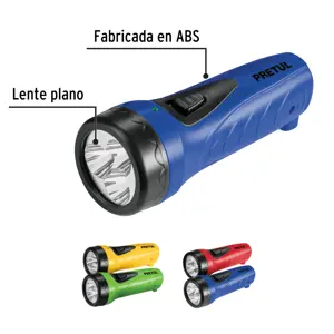 Linterna plástica de LED, 60 lm, recargable a granel, PRETUL