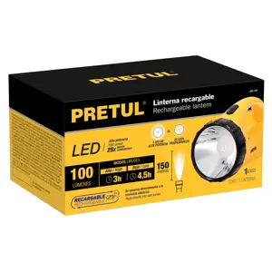 26075 / LIRE-70P Linterna recargable de Led, 100 lúmenes, Pretul