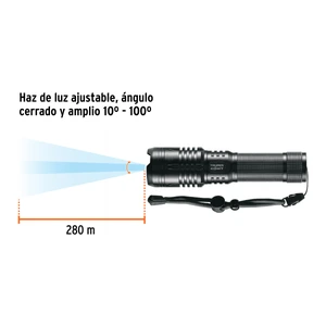 Linterna LED recargable, de aluminio,1,300 lm, TRUPER EXPERT