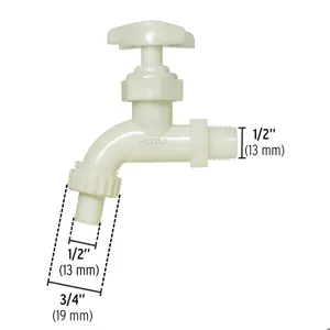 Llave p/manguera, de plástico 65g,1/2