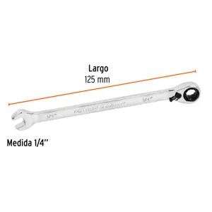 Llave combinada matraca reversible 1/4