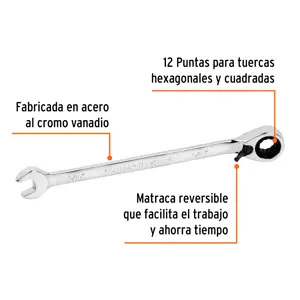 Llave combinada matraca reversible 5/16