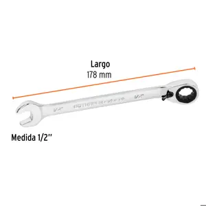 Llave combinada matraca reversible 1/2