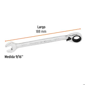 Llave combinada matraca reversible 9/16