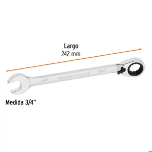 Llave combinada matraca reversible 3/4