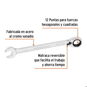 Llave combinada matraca reversible 1