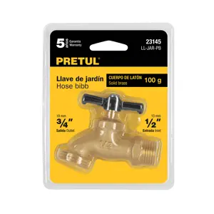 23145 / LL-JAR-PB Llave para manguera, de latón 100 g 1/2