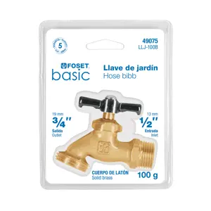 Llave para manguera, latón, 100 gr, 1/2