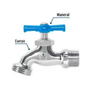 Llave p/manguera, de latón cromado, 130g, 1/2