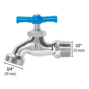Llave p/manguera, de latón cromado, 130g, 1/2
