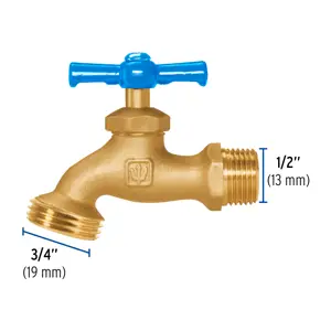 Llave p/manguera, de latón, 140g, 1/2