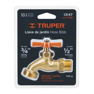 13147 / LLJ-140B Llave para manguera, de latón 140 g 1/2