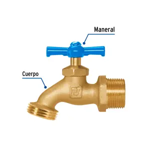 Llave p/manguera, de latón, 180g, 3/4