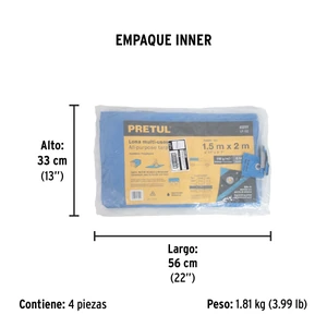 Lona 1.5 x 2 m, azul, Pretul