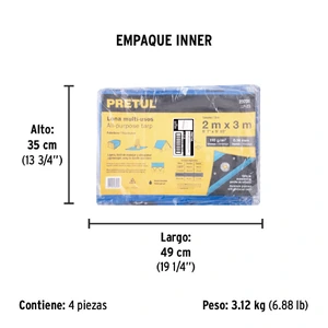 Lona 2 x 3 m, azul, Pretul