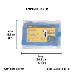 Lona 3 x 5 m, azul, Pretul