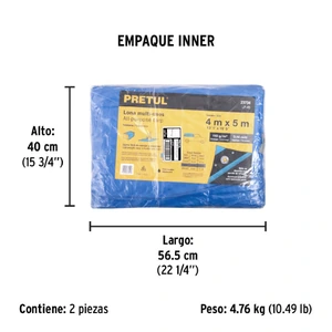 Lona 4 x 5 m, azul, Pretul