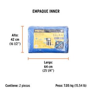 Lona 5 x 6 m, azul, Pretul