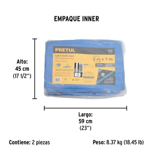 Lona 5 x 7 m, azul, Pretul