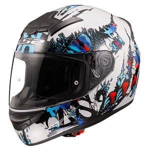 CASCO CERRADO LS2 ROOKIE DEMON S BCO/AZL FF352