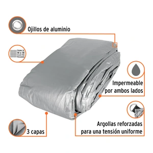 Lona gris reforzada 12 x 17 m, Truper