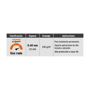 Lona uso rudo, verde olivo, 12 X 17 m, Truper Expert