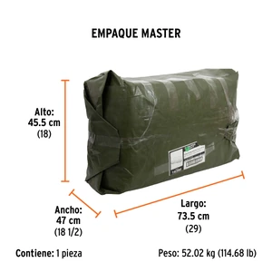 Lona uso rudo, verde olivo, 12 X 17 m, Truper Expert