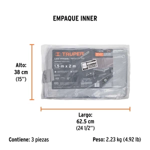 Lona gris reforzada 1.5 x 2 m, Truper